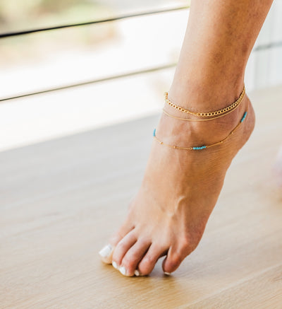Semi hollow curb anklet