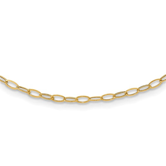 10kt yellow gold oval light weight chain