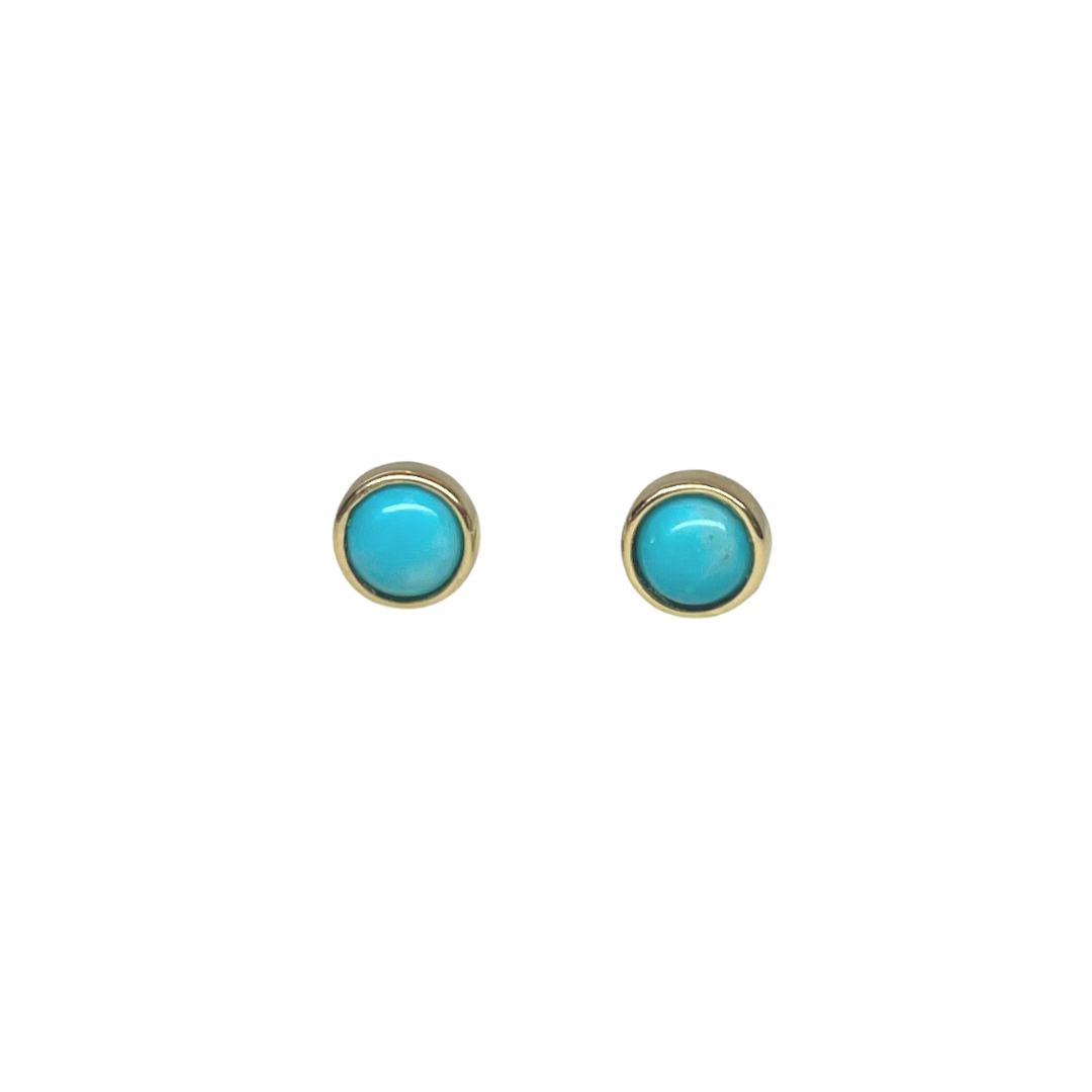 14kt Yellow Gold Turquoise studs